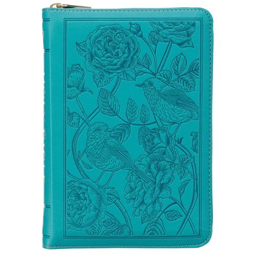 Cover image for KJV Bible Compact Bible Faux Leather Teal W/Zipper