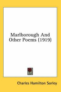 Cover image for Marlborough and Other Poems (1919)