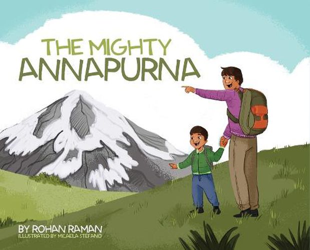 Cover image for The Mighty Annapurna - Illustrated book about the Himalayan mountain range seen through a child's eye