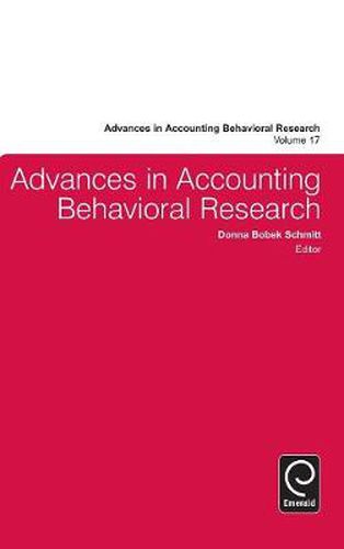 Cover image for Advances in Accounting Behavioral Research