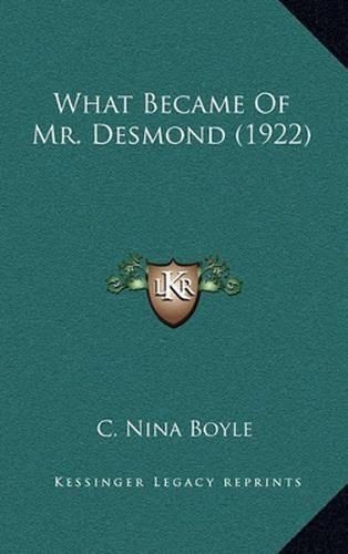 Cover image for What Became of Mr. Desmond (1922)