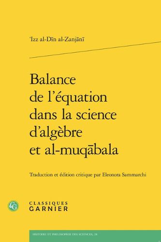 Cover image for Balance de l'Equation Dans La Science d'Algebre Et Al-Muqabala