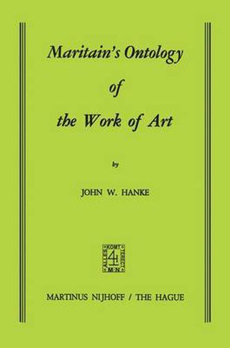 Cover image for Maritain's Ontology of the Work of Art