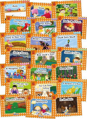 Cover image for Jolly Phonics Orange Level Readers Complete Set: in Precursive Letters (British English edition)