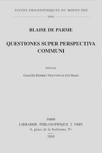 Cover image for Questiones Super Perspectiva Communi