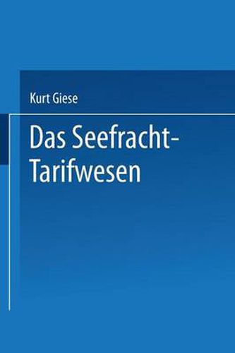 Cover image for Das Seefracht-Tarifwesen