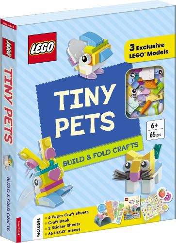 Cover image for LEGO (R) Books. Tiny Pets: Build and Fold Crafts (with 3 exclusive models, 65 pieces, craft book, craft sheets and stickers)
