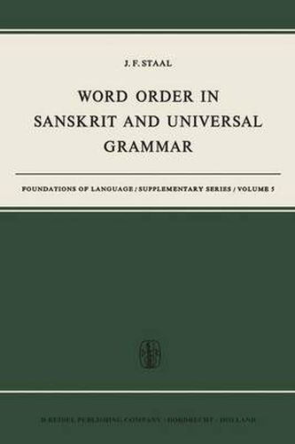 Cover image for Word Order in Sanskrit and Universal Grammar