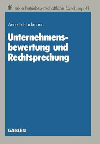 Cover image for Unternehmensbewertung Und Rechtsprechung