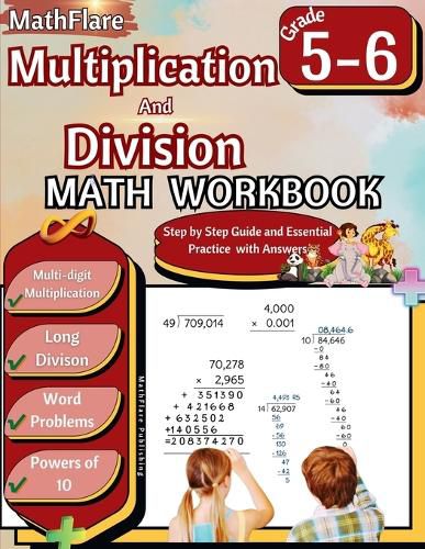 Cover image for Multiplication and Division Math Workbook 5th and 6th Grade