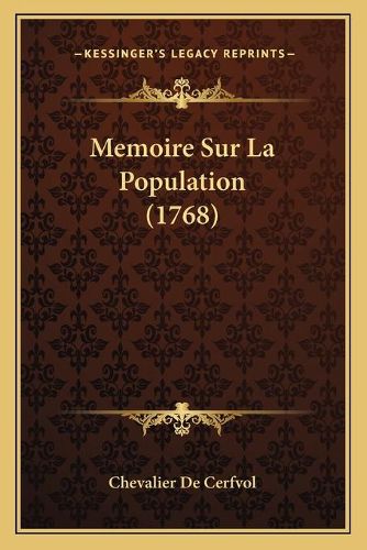 Cover image for Memoire Sur La Population (1768)