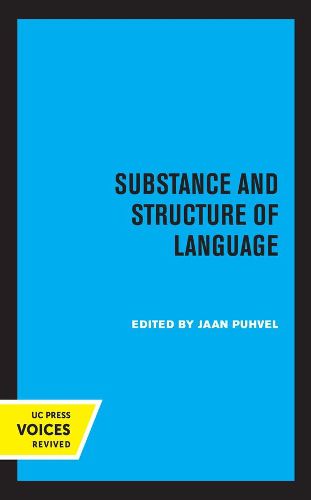 Cover image for Substance and Structure of Language