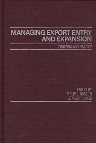 Cover image for Managing Export Entry and Expansion: Concepts and Practice