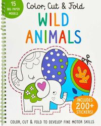 Cover image for Color, Cut, and Fold: Wild Animals