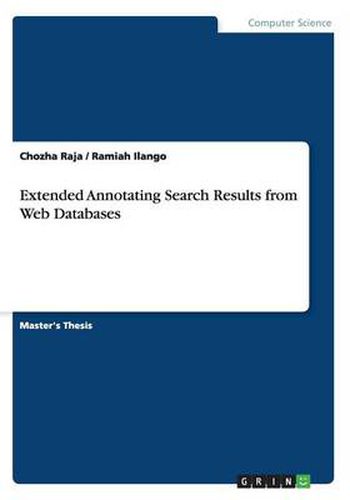 Cover image for Extended Annotating Search Results from Web Databases