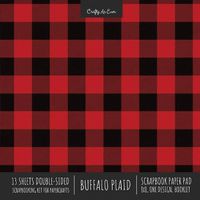 Cover image for Buffalo Plaid Scrapbook Paper Pad 8x8 Decorative Scrapbooking Kit for Cardmaking Gifts, DIY Crafts, Printmaking, Papercrafts, Red and Black Check Designer Paper