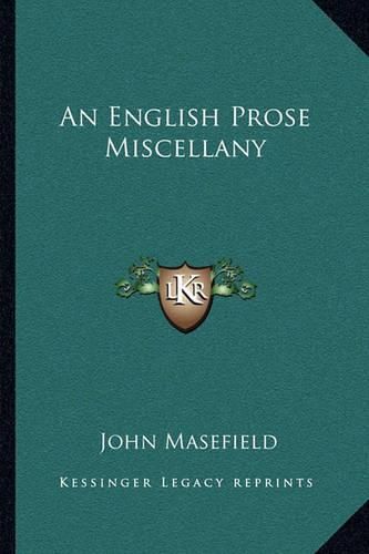 Cover image for An English Prose Miscellany