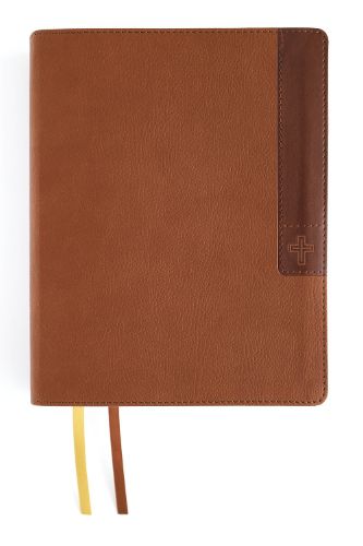 Cover image for NIV, Journal the Word Bible (Perfect for Note-Taking), Large Print, Leathersoft, Brown, Red Letter, Comfort Print