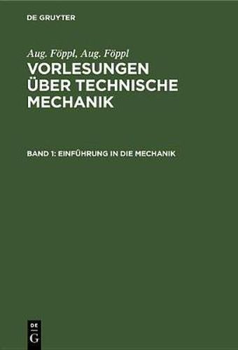 Cover image for Einfuhrung in Die Mechanik