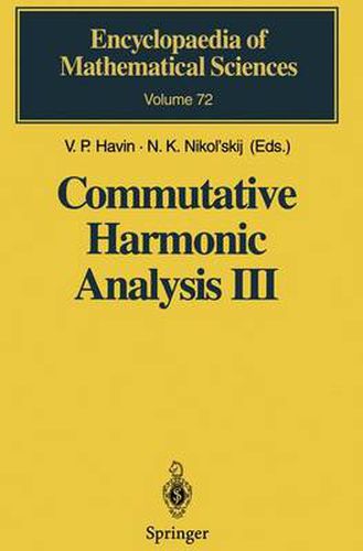 Cover image for Commutative Harmonic Analysis III: Generalized Functions. Application