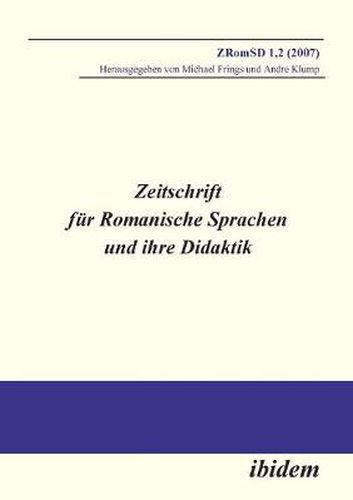 Zeitschrift f r Romanische Sprachen und ihre Didaktik. Heft 1.2