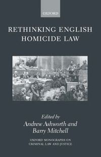 Cover image for Rethinking English Homicide Law