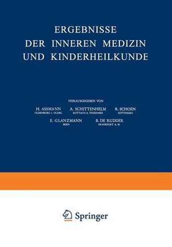 Ergebnisse der Inneren Medizin und Kinderheilkunde: Neue Folge