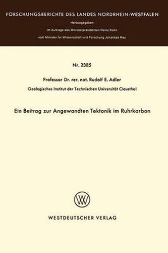 Cover image for Ein Beitrag Zur Angewandten Tektonik Im Ruhrkarbon