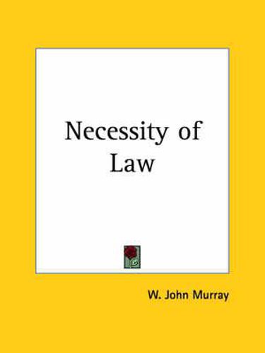 Cover image for Necessity of Law (1924)