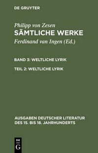 Cover image for Weltliche Lyrik: Cats-UEbersetzungen