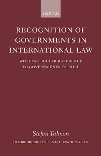 Cover image for Recognition of Governments In International Law