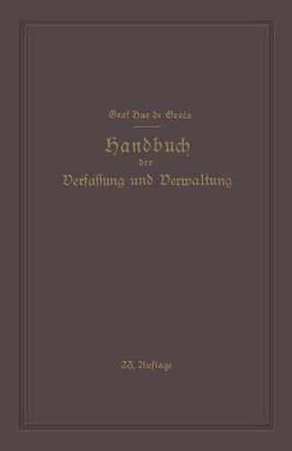 Cover image for Handbuch Der Verfassung Und Verwaltung in Preussen Und Dem Deutschen Reiche