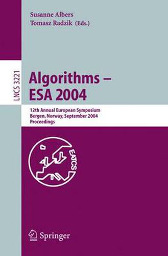 Cover image for Algorithms -- ESA 2004: 12th Annual European Symposium, Bergen, Norway, September 14-17, 2004, Proceedings