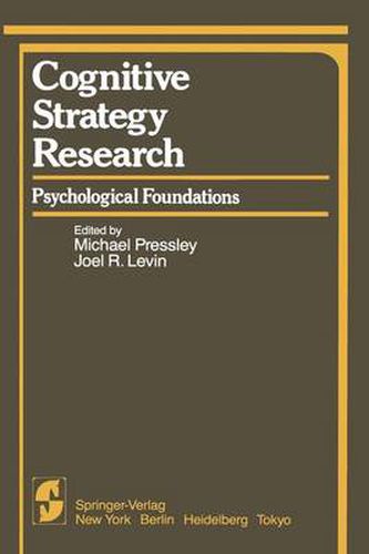 Cover image for Cognitive Strategy Research: Part 1: Psychological Foundations