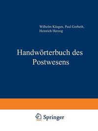 Cover image for Handwoerterbuch Des Postwesens