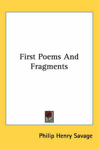 Cover image for First Poems and Fragments