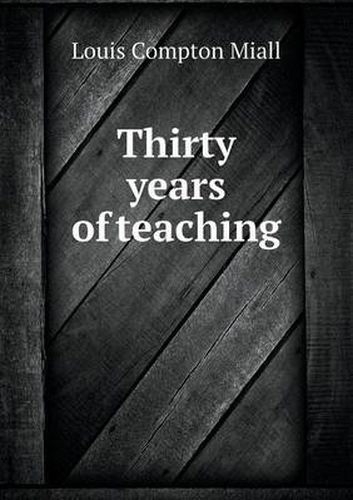 Cover image for Thirty Years of Teaching