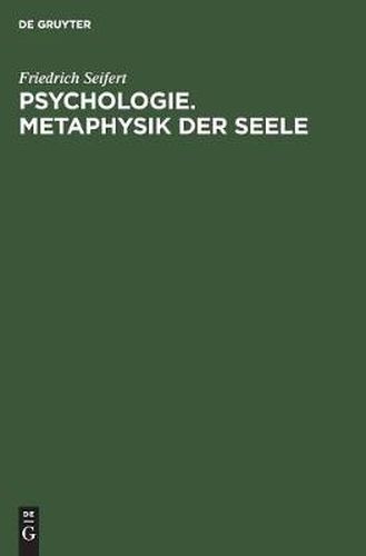 Cover image for Psychologie. Metaphysik Der Seele