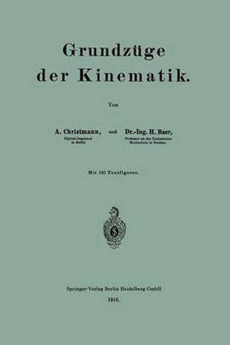 Cover image for Grundzuge Der Kinematik