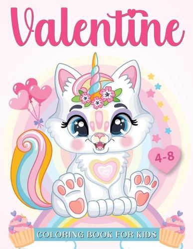 Cover image for Valentine Coloring book for kids ages 4-8 years old