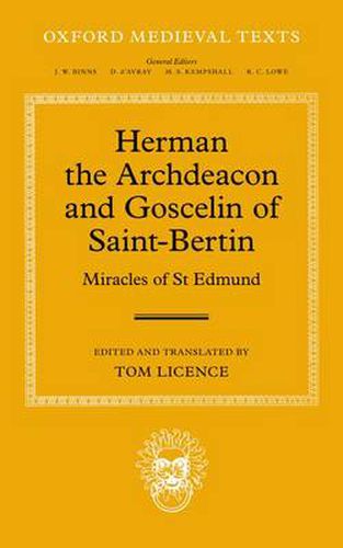 Cover image for Herman the Archdeacon and Goscelin of Saint-Bertin: Miracles of St Edmund