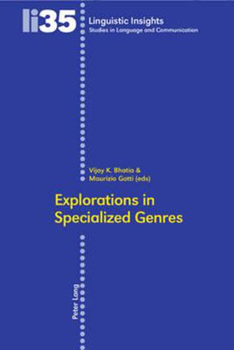 Cover image for Explorations in Specialized Genres