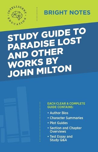 Cover image for Study Guide to Paradise Lost and Other Works by John Milton