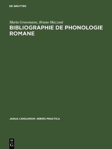 Cover image for Bibliographie de phonologie romane