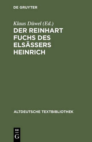 Cover image for Der Reinhart Fuchs des Elsassers Heinrich