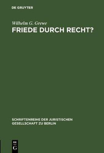 Cover image for Friede durch Recht?