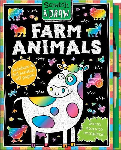 Cover image for Scratch and Draw Farm Animals- Scratch Art Activity Book