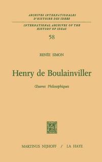 Cover image for Henry De Boulainviller Tome I, Oeuvres Philosophiques