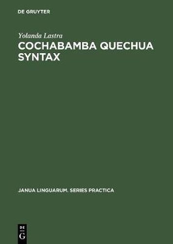 Cover image for Cochabamba Quechua Syntax