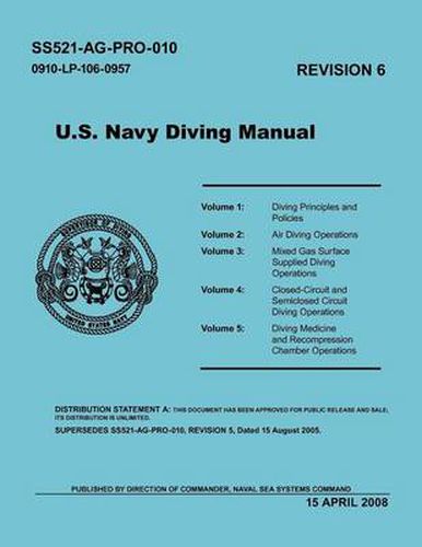 Cover image for U.S. Navy Diving Manual (Revision 6, April 2008)